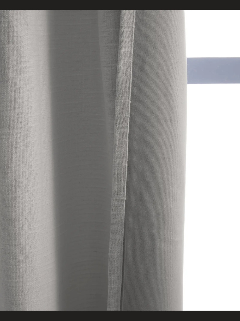Quince Cloud grey Cotton Slub Curtain Panel 48x96 Room Darkening - Picture 3 of 9